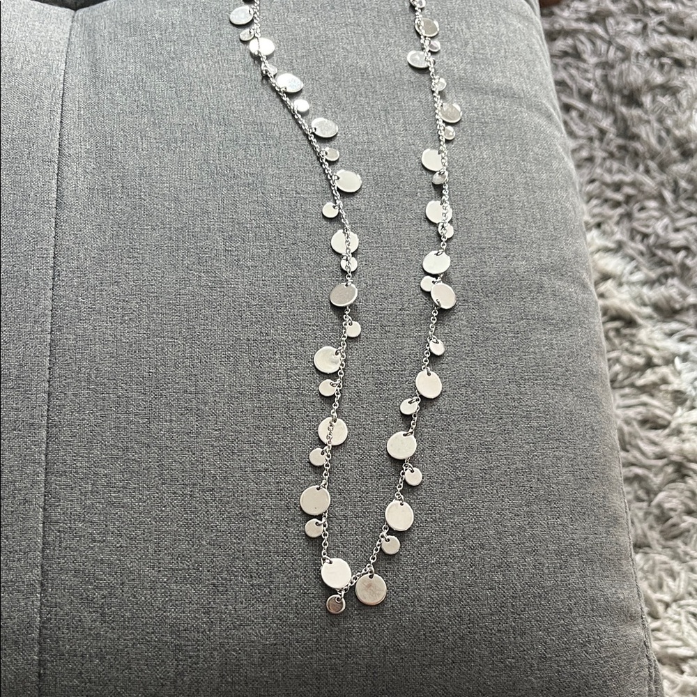 Lia Sophia Silver Disc Necklace